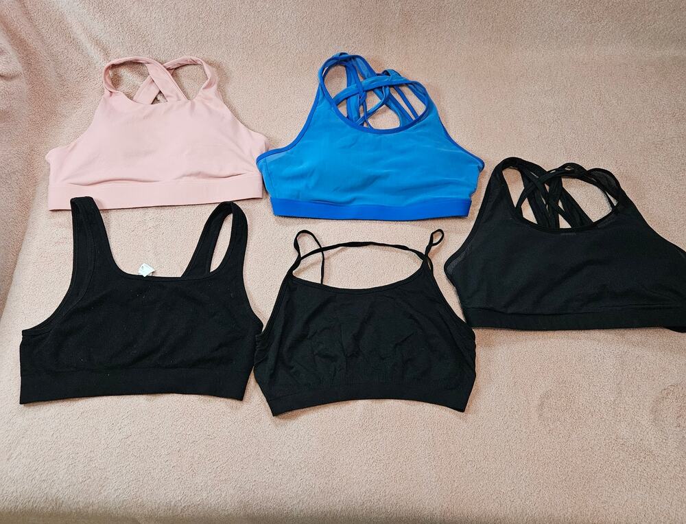 Fabletics Lot of 5 Women's XL Activewear Sports Bras Assorted Colors and Styles